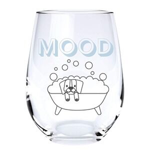 Dog Bath Mood Stemless Wine Glass 17 oz Novelty Fun Gift‎ New